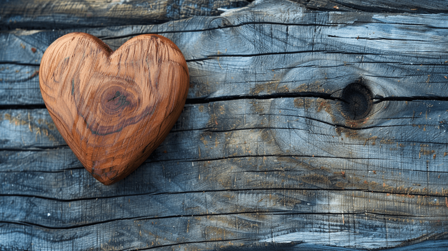 A couple celebrating their fifth wedding anniversary with wooden gifts symbolizing strength and growth